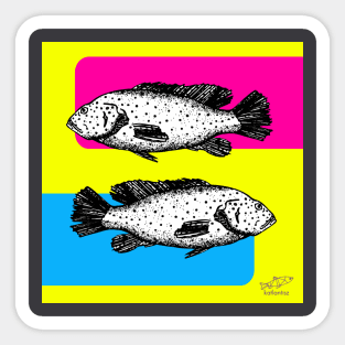 pop art fish design Sticker